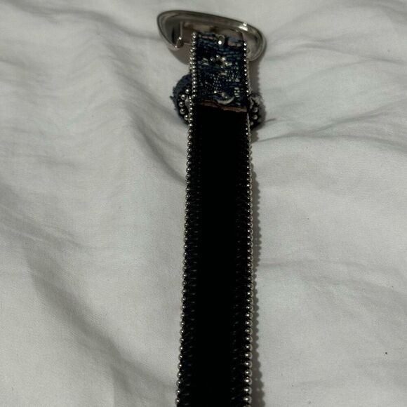 Absolutely Fresh Vintage Tapestry Patchwork Silver Ball Chain Belt 36” - Picture 6 of 8